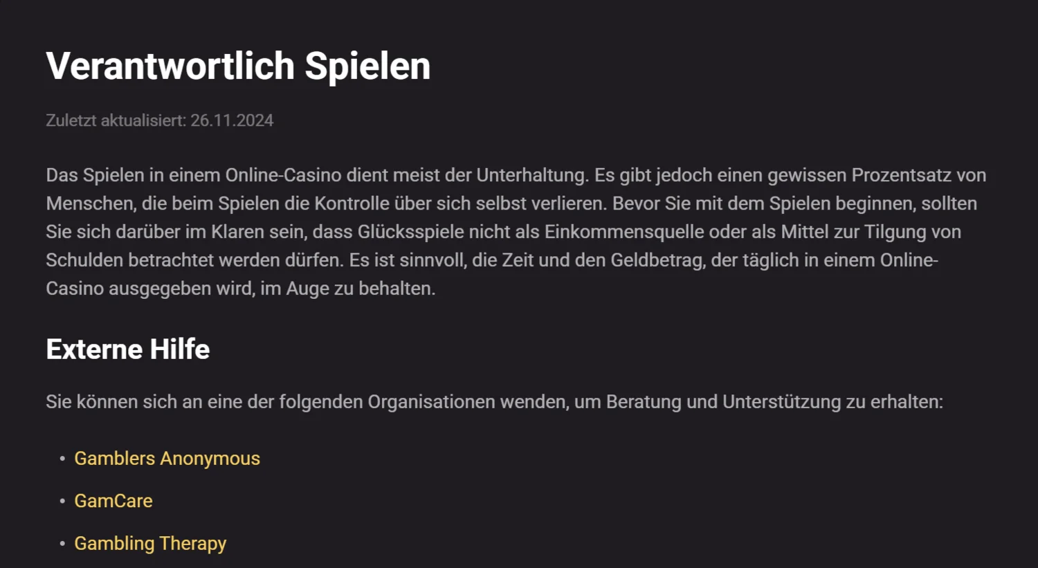 Hollywin Casino Verantwortungsvolles Spielen